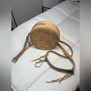 Elaine Turner Tan Crossbody Bag with Textured Leather